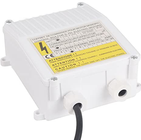 Pump Control Box, Pumpensteuerung, Tiefbrunnenpumpen schaltbox, Integrierte Wärmeschutz-Leistungsschaltersteuerung, Tragbare Wasserpumpen für Tiefbrunnen-Tauchpumpen (1500W