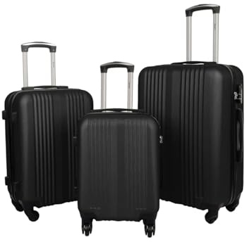 Ground Level 3 Piece Delta Luggage Set (Black)