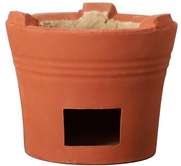 Camping, té, café, arcilla, carbón de leña portátil de arcilla para acampar, picnic, cocinar al aire libre con barbacoa neta, pequeña, mediana y grande(9x7.5in/23x19.5cm)