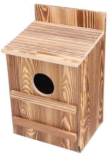 Nichoir à Oiseaux en Bois - Maison spacieuse en Forme de - Habitat extérieur Naturel - Construction Robuste et respectueuse de l'environnement - Entrée Circulaire sûre - Kit de Montage - Vis de