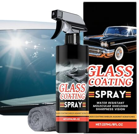 Nettoyant pour vitres de voiture – 237 ml sans traces, formule sûre sans ammoniaque, pour vitres transparentes teintées | Nettoyant professionnel pour pare-brise avec revêtement anti-buée, utilisation