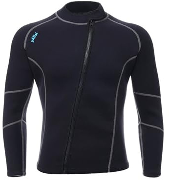 Miutii våtdräkt för män, 3 mm, dykning, neoprenjacka, våtdräkt, toppar, för surfing, snorkling, simning, svart, 3XL