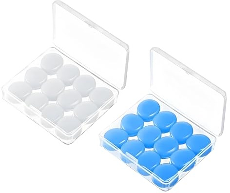24 unidades de tapones para los oídos para dormir, reutilizables, suaves, de silicona, resistentes al agua, para reducir el ruido, ideales para ronquidos, natación, conciertos, estudiar trabajos (azul