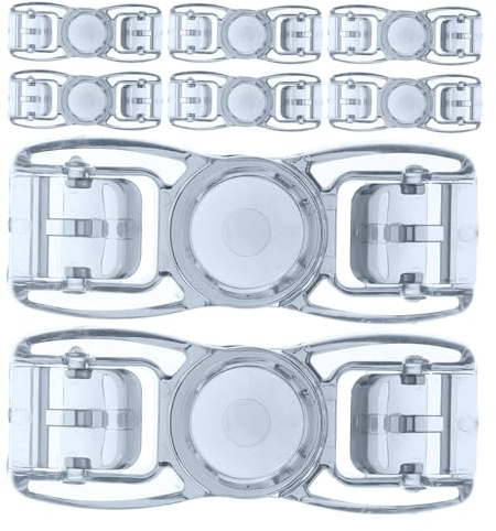 DOITOOL Lot de 8 Boucles Universelles Noires pour Lunettes de Natation, Clips de Sangle en Plastique Robuste, Ajusteurs Antivol pour Maintien Sécurisé, Accessoires de Remplacement