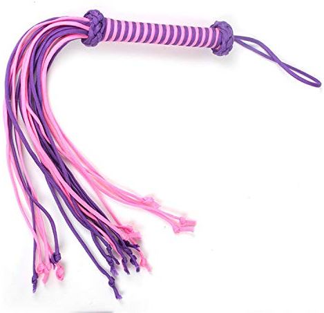 Amazing Mall Fustigatori e fruste Premium con Manico Intrecciato, Viola e Rosa