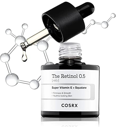 COSRX Olio di retinolo 0,5, siero antietà con trattamento ai retinoidi allo 0,5% per il viso, le linee sottili e i segni dell'invecchiamento, cura delicata della pelle per il giorno e la notte, 20 ml
