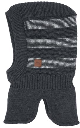 maximo GOTS Mini-Schlupfmütze LL, Blockringel Made in Germany 49 carbonmeliert