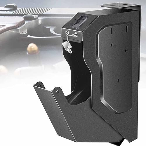 PixCy Caja Fuerte para Armas, Caja Fuerte para Armas con Bloqueo Biométrico Huellas Dactilares, 2 Llaves Repuesto, Caja Fuerte Inteligente para Armas, para Dinero,Armas,Pistolas