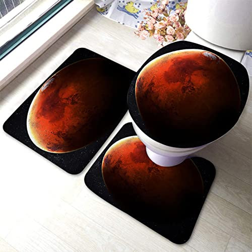 3 Piezas Juego De Alfombra De Baño Sistema Solar Planeta Marte Alfombras De Cama Decorar Juego De Alfombrillas De Baño, para Baño, Cocina