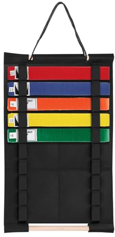 SUMNACON 10 Gürtel Kampfsport Gürtelhalter Schwarz Karate Taekwondo Gürtel Organizer Wandbehang Kampfsport Gürtel Display Halter Gürtelaufhänger für Kampfsport Karate Taekwondo-Anfänger (ohne Gürtel)
