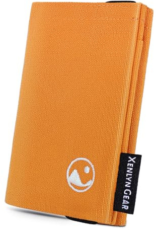 XENLYN GEAR Ultr-Slim Trifold Wallet - Minimalist Fabric Card Holder with Elastic Security Band & RFID Blocking Card - Durable Water Resistant Sport Purse for Men, Hiking, Construction Work