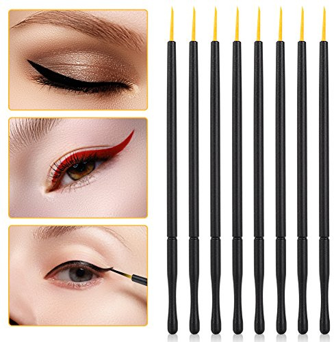 Lot de 100 pinceaux à eyeliner, applicateur, outil de maquillage des yeux, baguettes à paupières, pinceau pour ombre à paupières, ligne des yeux fine