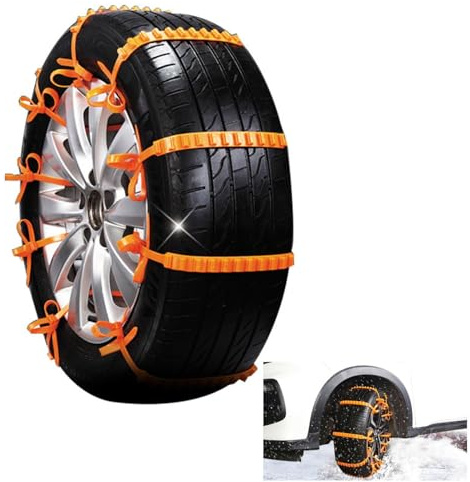 10 Stück Schneeketten kabelbinder, Auto Schneeketten, Reifen Traktionskette, Anti-Rutsch-Kette, Gleitschutzkette, für SUV,geeignet für Geländewagen,Pkw,Transporter, Schnee Straßen, Eisschlamm