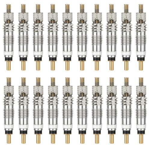 Classicseali 20 Stück Presta Ventilkern,Sclaverandventil,Französisches Ventil Ersatz,Fahrradventil Französisch,Zinklegierung Französische Ventile,Fahrradventil zur Fahrradreparatur(2.56cm)