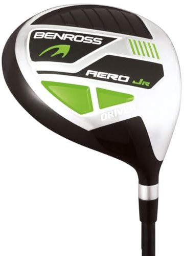 Benross Aero Green Junior Golf Driver – HL Driver for Kids 49–55 Tall – Oversized Clubhead, Lightweight Graphite Shaft, High Lofted Face – Perfect Beginner Golf Club for Juniors
