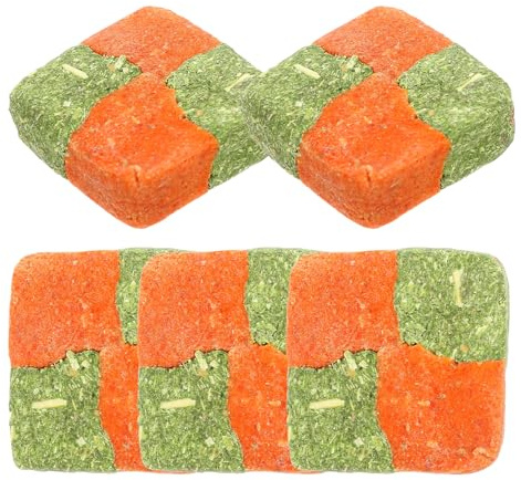 LOORGVEL 5 pièces Jouets à Mâcher pour Lapins et Petits Animaux Biscuits à Mâcher Snacks Dentaires pour Cochons Hamsters et Chinchillas sans Additifs Riche en Carotène
