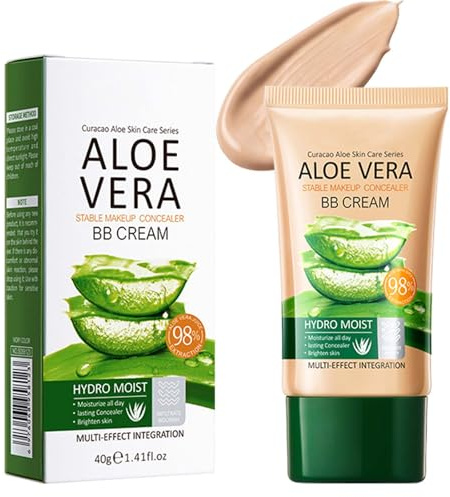 BB Cream - BB Creme - Aloe Vera Getönte Tagescreme - Korean Make Up & Wasserfest Cushion Foundation - Atmungsaktives & Leichtgewicht Concealer, Gleichmäßige Hautton,Langanhaltendes Natürliches Make-up