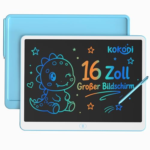 Lcd - Tableau d'écriture pour enfants à partir de 3 ans - KOKODI - 40,6 cm - Tableau magique coloré - Pour enfants de 3, 4, 5, 6, 7, 8 ans - Cadeau de Saint-Valentin, d'anniversaire, de vieille fille