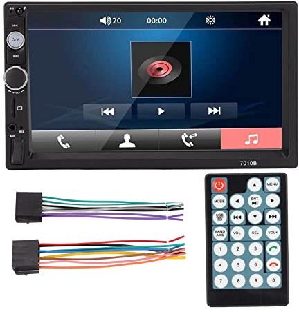VGEBY Lettore MP5 per Auto da 7 Pollici, Metallo e Plastica, Bluetooth 4.0, Ricevitore Multimediale con DVD, compatibilità e IOS, per Auto