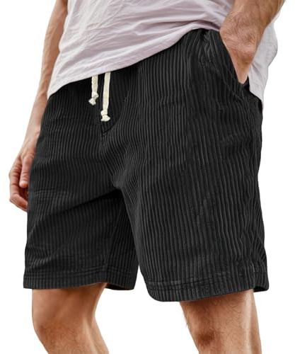 pantaloncini uomo pantaloni corti bermuda estivi palestra sportivi shorts running cotone con tasche laterali leggero larghi mare baggy elasticizzati men boardshorts ragazzo beach volley corto,nero,L