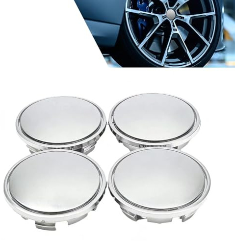 GUOMIS Juego de 4 tapacubos para Llantas de aleación VW y Audi (diámetro Exterior 65 mm, diámetro Interior 56 mm), de Material ABS, Incluye Varios Accesorios para tapacubos, Plata
