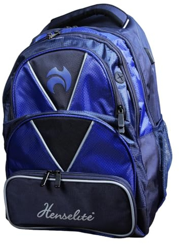 Henselite Lawn Bowls Backpack, Polyester, Holds Four Bowls, 5 Zipped Compartments, Built-in USB Charging Port, 40x37x40cm
