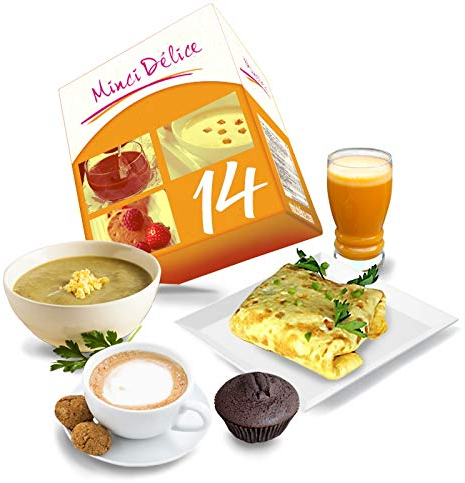 Dieta iperproteica per 14 giorni - Perdita di peso fino a 5 chili - Confezione da 33 prodotti + 1 shaker + 1 guida dimagrante con programma dettagliato