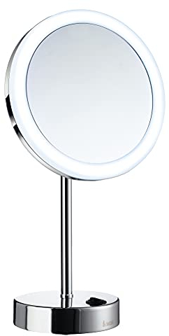 Smedbo Outline Kosmetikspiegel Batteriebetrieb Warm/Kaltlicht 5 Fach Vergrößerung FK484EP