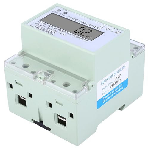 DDS546 Single Phase Energy Meter,5-100A 230VAC DIN Rail Digital LCD Electric Power Consumption Meter