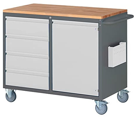 STIER Montagewagen Premium mit 4 Schubladen und 1 Flügeltür BxTxH 1145x650x975 mm