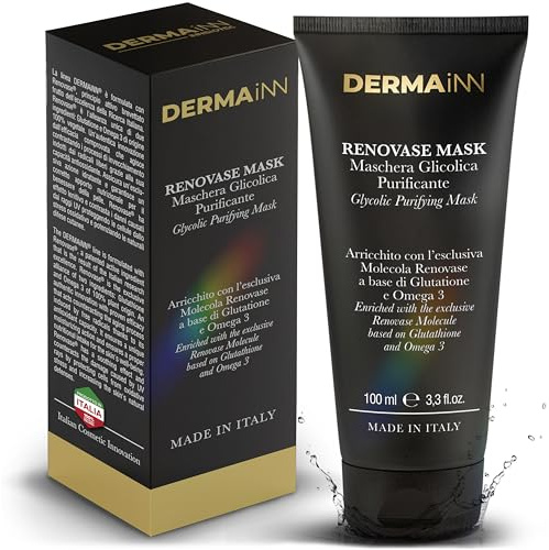 Renovase Mask Maschera Idratante, Esfoliante Viso con Acido Glicolico, Peeling Viso, Trattamento Antimacchie Siero Anti Imperfezioni Idratante per Tutti Tipo di Pelle