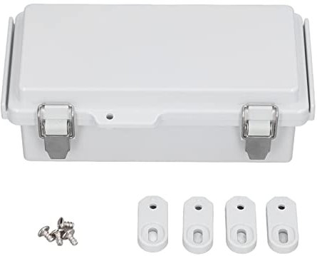 Junction Box,ABS Plastic Dustproof Waterproof IP67 Universal Electrical Boxes,Electrical Connection Case for Outdoor,DIY Electrical Project Enclosure,with Stainless Steel Latches,100x200x70mm