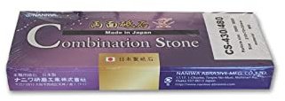 Sanelli Ambrogio, Naniwa Kombistein 2-in-1 Kombi-Messerschärfer Stein #3000 & #8000 Finishing-Körnung, ideal für die Nachbearbeitung von Messern Splash&Go Made in Japan