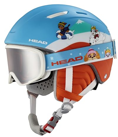 HEAD MOJO PAW Set Ski- und Snowboardhelm inkl. Brille, Paw Patrol Design, Rot/Blau