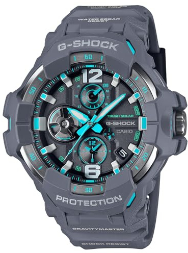 Casio G-Shock GRAVITYMASTER GRB300-8A2 | Aviation-Inspired Pilot Watch | Bluetooth | Tough Solar | Dual Time | 200M Water Resistant, Grey, Modern