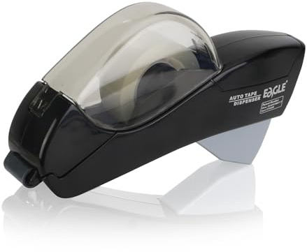 Eagle Automatic Tape Dispenser and Tape Gun with 1 roll 1/2 inch(12mm) and 1 roll 3/4inch （19mm） Tape (Black)