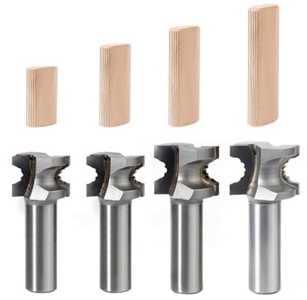 FIND BUY TOOL Mèches de défonceuse Jeu d'outils pour Festool Domino Tenons - Carbure de tungstène - Coupe droite - 4 pièces (5 mm, 6 mm, 8 mm, 10 mm) - Mèches de défonceuse Festool Domino