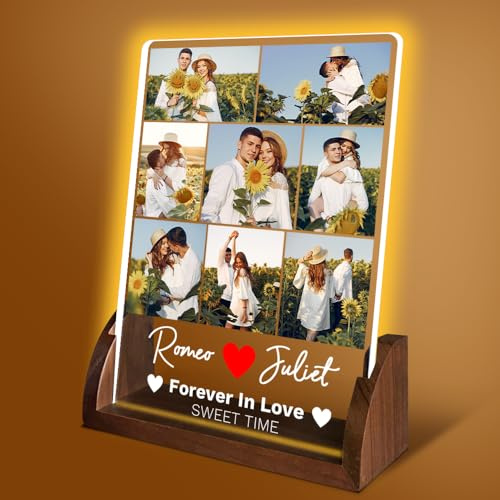 Harindiver Personalized Night Light with Spotify Plaque,Customized Gifts with Photos for Boyfriend Girlfriend,Customized Anniversary Memorial Christmas Birthday Gifts for Couples Her Him (Style 5)