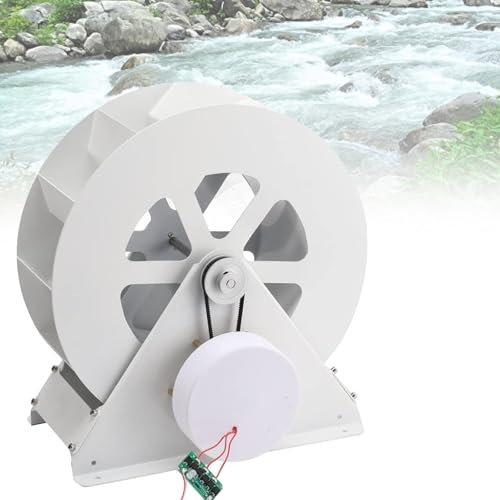 VNATWGOO Microgenerador HidroeléCtrico para Exteriores De 50 W/100 W, para Estanques, Arroyos, RíOs, Canales, Generador De EnergíA HidroeléCtrica De Rueda De Agua De Baja Velocidad,50W
