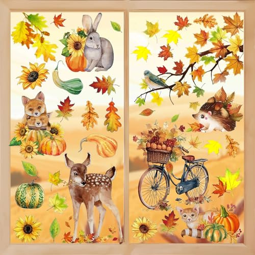 Gommettes Automne Decoration, Stickers Fenetre Automne Décoration