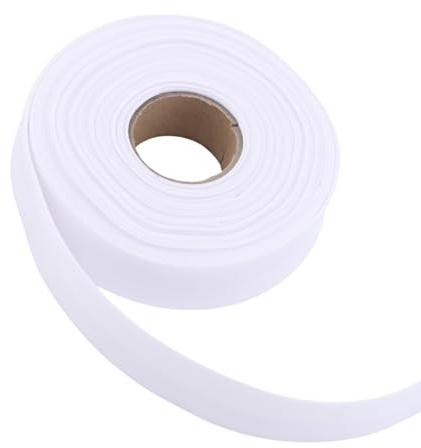1 Inch Double Fold Bias Tape, Wide Fabric Sewing Tape Tape for Hemming Seaming Binding Piping Quilting (10 Yards, White)