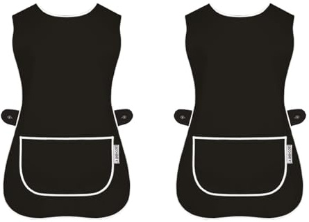 LINEN CLOSET Womens Tabards with Pockets for Ladies Cleaning Catering Chef Kitchen Aprons Unisex Hygea Tabard Apron Work Tabards Men