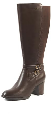 GABYLOU - Modèle Marta - Bottes à talon confort mollets larges Femmes 2XL - 2 Semelles dont 1 Amovible - Talon 7cm - Fermeture Zip - Style Automnal Hivernal