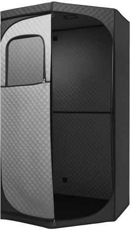 9 niveles de calor, temporizador de 5 – 60 min, sauna de vapor, juego completo para sauna, para casa, tienda de campaña, sauna con horno, sauna con cremallera con silla y colchoneta, calefacción