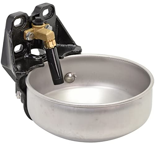 Unbekannt Tränkebecken aus Edelstahl mit Stabiler Gusshalterung, Selbsttränke für Rinder und Pferde