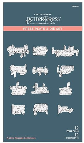 Spellbinders BP-026 A Little Message Sentiments Press Plate & Die Set from BetterPress Collection
