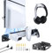 NexiGo PS5 Wandhalterungsset mit Ladestation für PS5 (alle Versionen) und Neue PS5 Slim Konsolen, reguläre und DualSense_Edge-Controller, Stabiler metallischer Wandhalter