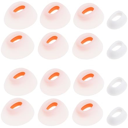 VGOL 8Pair White Silicone Earplugs In-Ear Headphones Eartips Replacement Earbuds Headphone Attachments Compatible with JBL Tune Flex 4 Sizes (XS/S/M/L)