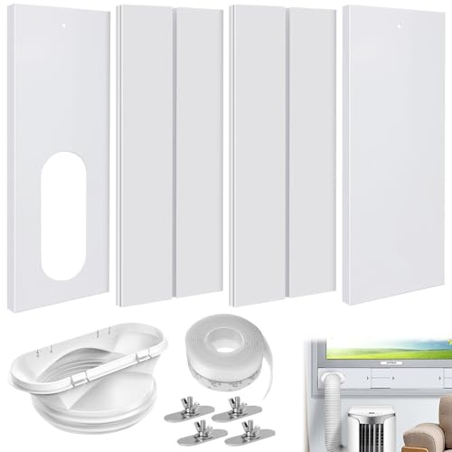 IXYHKB Klimaanlage Fensterabdichtung Kit, 4 Stück Fensterabdichtung für Mobile Klimageräte, Platte Klimaanlage Windschutz, Einstellbare Fenstergleit Kit für Mobilen Klimaanlagen Erweiterung