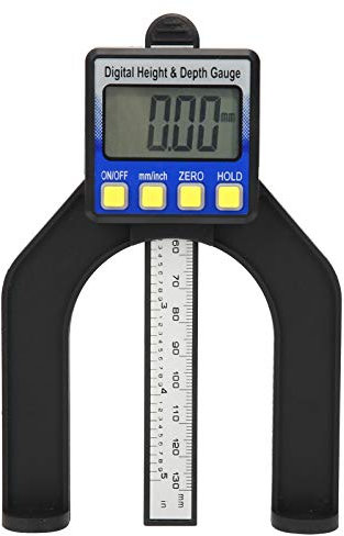 Elektronischer Höhen- und Tiefenmesser für Reifen, 20 X 13 X 3, Elektronischer Höhen- und Tiefenmesser, Digitalanzeige, Holzbearbeitungslineal, Messwerkzeug, 0–80 Mm